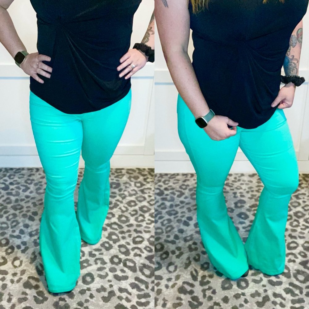 Mint High Waist Flares Bell Bottoms